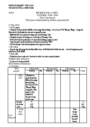 Giáo án Âm nhạc Lớp 8 - Tiết 9 Kiểm tra 1 tiết - Năm học 2018-2019 - Trường THCS Nhữ Khê